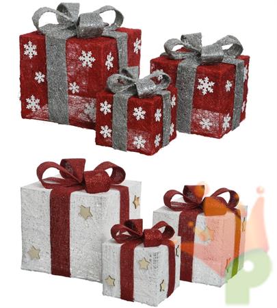 PACCO REGALO 25X25X29 CM BIANCO-ROSSO