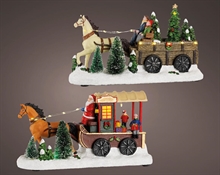 VILLAGGIO DI NATALE CARROZZA NATALIZIA CON LUCI E MOVIMENTO