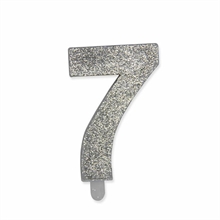 CANDELINA NUMERO 7 CERA SWEETY ARGENTO GLITTER