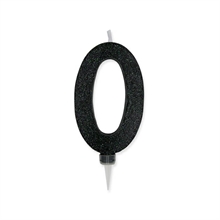 CANDELINA NUMERO 0 MAX CERA SWEETY NERO GLITTER