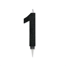 CANDELINA NUMERO 1 MAX DI CERA SWEETY NERO GLITTER