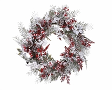 FUORIPORTA INNEVATO D. 40CM CON BACCHE ROSSE