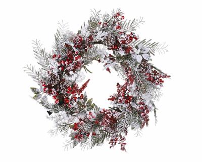 FUORIPORTA INNEVATO D. 40CM CON BACCHE ROSSE