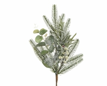 RAMO VERDE CON BACCHE BIANCHE 8X20X50 CM