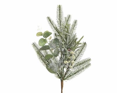 RAMO VERDE CON BACCHE BIANCHE 8X20X50 CM