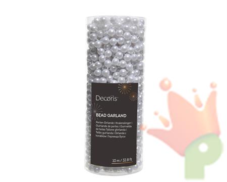 GHIRLANDA DI PERLE IN PLASTICA 10 MT BIANCO