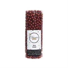 GHIRLANDA DI PERLE IN PLASTICA 10 MT ROSSO