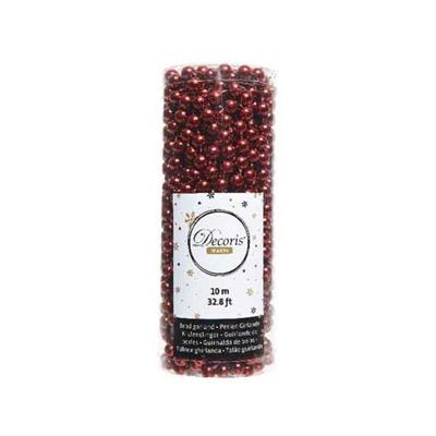 GHIRLANDA DI PERLE IN PLASTICA 10 MT ROSSO