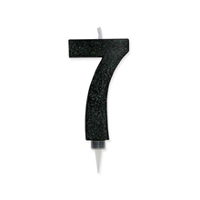 CANDELINA NUMERO 7 MAX CERA SWEETY NERO GLITTER