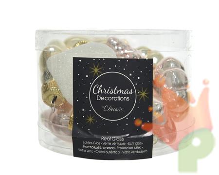 FORME STELLA CUORE E PIGNE PER ALBERO COLORI ASSORTITI 12 PZ