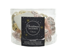 FORME STELLA CUORE E PIGNE PER ALBERO COLORI ASSORTITI 12 PZ