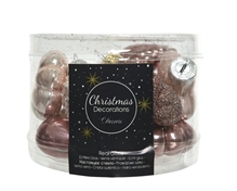 FORME STELLA CUORE E PIGNE PER ALBERO ROSA 12 PZ
