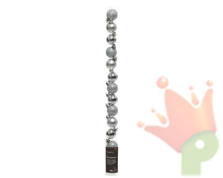 PALLINE DI NATALE ARGENTO 3 CM CONFEZIONE 14 PZ