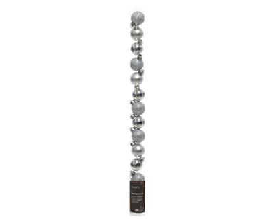 PALLINE DI NATALE ARGENTO 3 CM CONFEZIONE 14 PZ