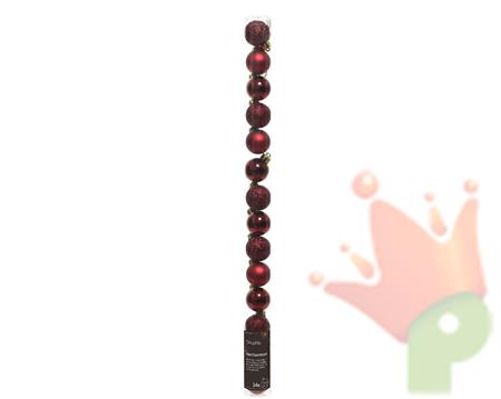 PALLINE DI NATALE BORDEAUX 3 CM CONFEZIONE 14 PZ