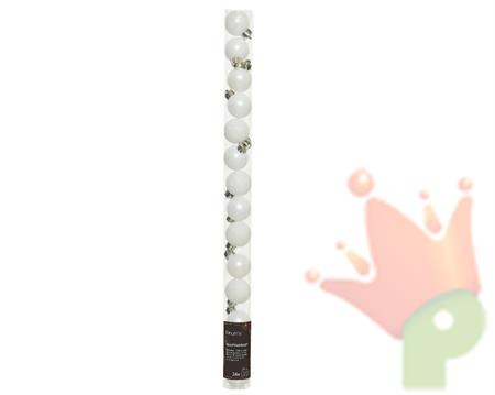 PALLINE DI NATALE BIANCO 3 CM CONFEZIONE 14 PZ