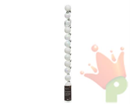 PALLINE DI NATALE BIANCO IRIDESCENTE 3 CM CONFEZIONE 14 PZ