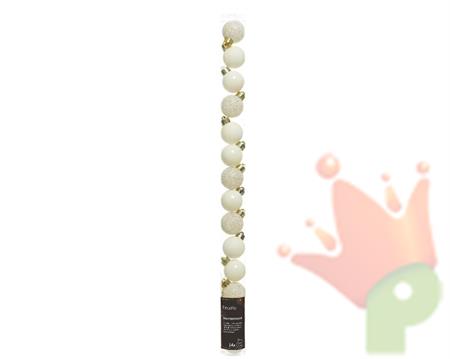 PALLINE DI NATALE BIANCO LANA 3 CM CONFEZIONE 14 PZ