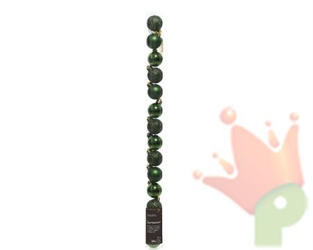 PALLINE DI NATALE VERDE PINO 3 CM CONFEZIONE 14 PZ