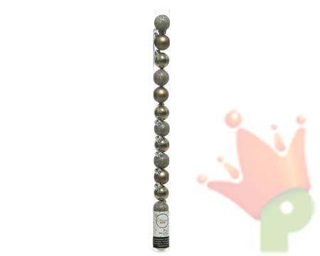 PALLINE DI NATALE MARRONE CASHMERE 3 CM CONFEZIONE 14 PZ