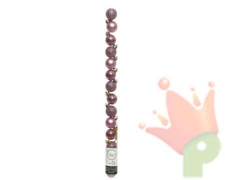 PALLINE DI NATALE ROSA ANTICO 3 CM CONFEZIONE 14 PZ
