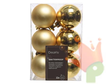PALLINE DI NATALE ORO 6 CM CONFEZIONE 12 PZ