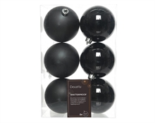 PALLINE DI NATALE NERE 8 CM CONFEZIONE 6 PZ
