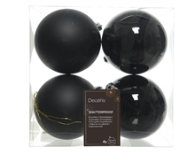 PALLINE DI NATALE NERA 10 CM 4 PZ