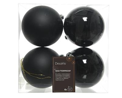PALLINE DI NATALE NERA 10 CM 4 PZ