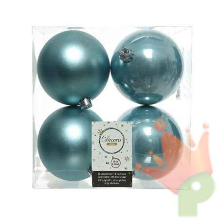 PALLINE DI NATALE BLU ARTICO 10 CM CONFEZIONE 4 PZ
