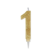 CANDELINA NUMERO 1 MAX DI CERA SWEETY ORO GLITTER