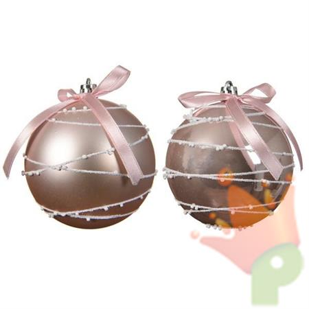 PALLINA DI NATALE ROSA DECORAZIONI ASSORT 8 CM