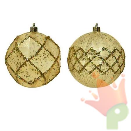 PALLINA DI NATALE ORO 2 DECORAZIONI ASSORTITE 8 CM