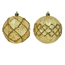 PALLINA DI NATALE ORO 2 DECORAZIONI ASSORTITE 8 CM
