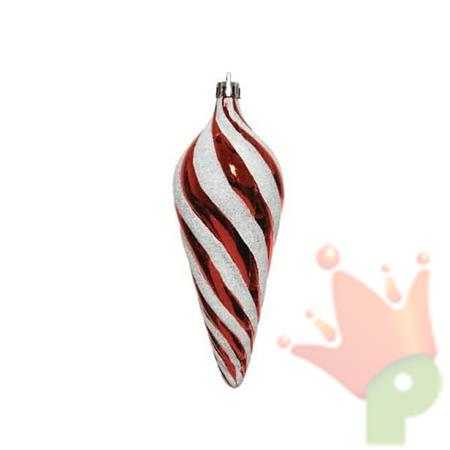 PENDENTE GOCCIA ROSSO E BIANCO GLITTERATO