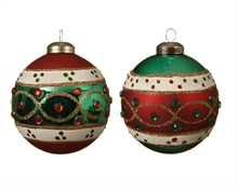 PALLINA DI NATALE ROSSO VERDE 2 DECORI ASSORTITI 8 CM