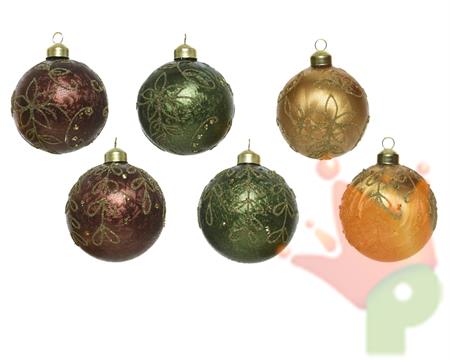 PALLINA DI NATALE 3 COLORI ASSORTITI 8 CM