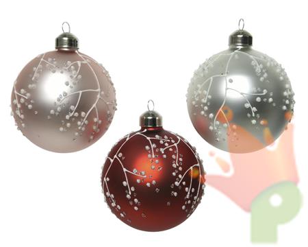 PALLINA DI NATALE 3 DECORI ASS 8 CM