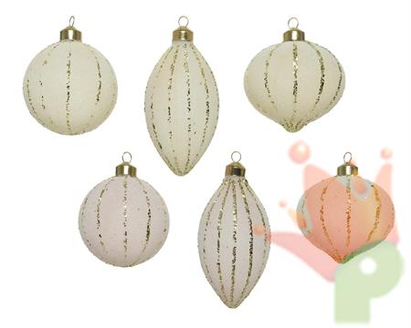 PALLINA DI NATALE ROSA 3 FORME ASSORTITE 8 CM