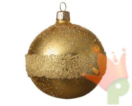 PALLINA ORO CON GLITTER 8 CM