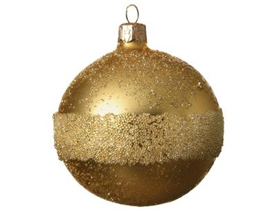 PALLINA ORO CON GLITTER 8 CM