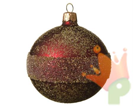 PALLINA ROSSA DECORATA VETRO 8 CM
