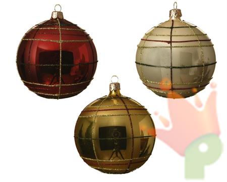PALLINA VETRO COL ASSORT PER ALBERO 10 CM