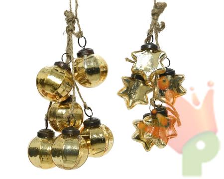 GHIRLANDA PALLINE VINTAGE ORO 10 X46