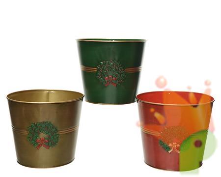 VASO PORTAPIANTA NATALIZIO IN LATTA