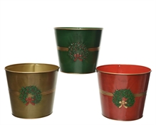 VASO PORTAPIANTA NATALIZIO IN LATTA