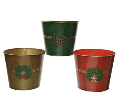 VASO PORTAPIANTA NATALIZIO IN LATTA