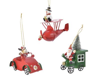 DECORAZIONI PENDENTI IN FERRO 3 FIGURE ASSORTITE