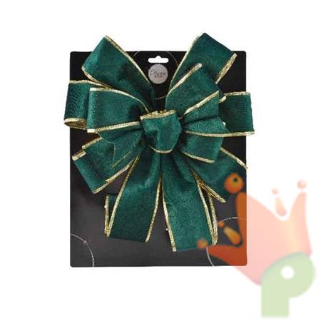 FIOCCO IN VELLUTO VERDE CON BORDO ORO 29X78 CM