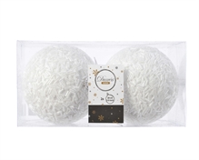 PALLINA BIANCA GLITTER 10 CM 2 PZ